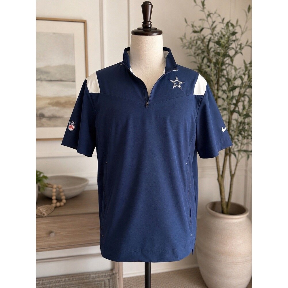 Nike NFL Dallas Cowboys Sideline Coach Short Sleeve 1/4-Zip Jacket in XXL
